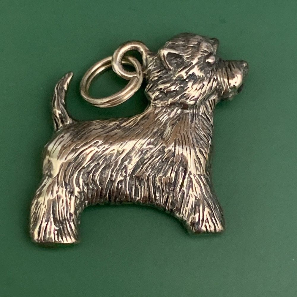 .925 Highland Terrier Dog Sterling Silver Jewelry Charm #pet